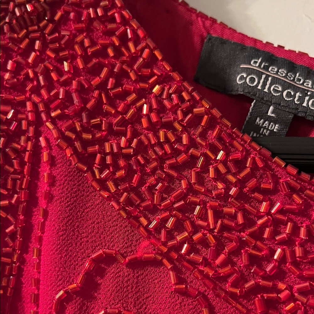 Vintage!!! Pristine condition!! Dressbarn Crimson Floral Embroidered Blouse - Picture 3 of 11